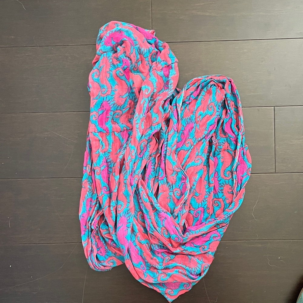 Lilly Pulitzer Pink and Teal Swirl Scarf